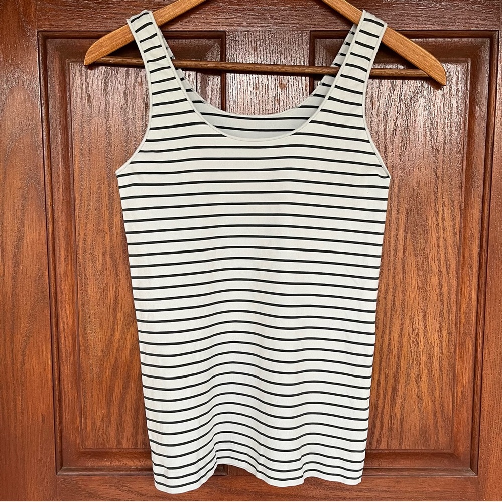 Shimera Black and White Striped Tank Top